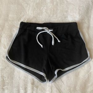 Black mini shorts